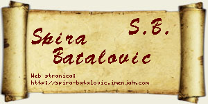 Spira Batalović vizit kartica